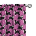 thumbnail image 1 of Ambesonne Pink Polka Dots Window Curtains, Furry Collie Dog, Each 28" W x 63" L, Pink Charcoal Grey, 1 of 5