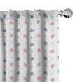 thumbnail image 1 of Ambesonne Pink Polka Dots Window Curtains, Simplistic Rounds, Each 28" W x 84" L, Pale Pink Lavender Blue, 1 of 5