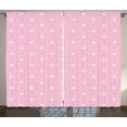 thumbnail image 1 of Ambesonne Pink Polka Dots Curtains 2 Panel Set, Brushed Round Motif, 108" x 84", Pale Pink White, 1 of 3