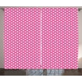 thumbnail image 1 of Ambesonne Pink Polka Dots Curtains 2 Panel Set, Ordered Arrangement, 108" x 96", Pink and White, 1 of 3