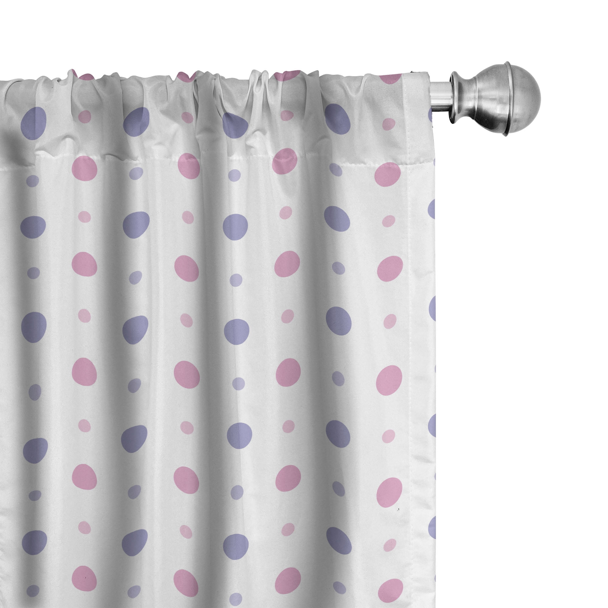 Blue Polka Dot Light Filtering Rod Pocket Curtain Panels, 28" x 63", Set of 2