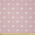 thumbnail image 1 of Ambesonne Pink Polka Dots Fabric by the Yard Microfiber, Heart Speckles Love, 1 Yard, Eggshell and Rose, 1 of 2