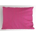 thumbnail image 1 of Ambesonne Pink Polka Dots Pillow Sham, Vivid Girly Themed, 26" X 20", Magenta White, 1 of 2