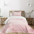 thumbnail image 1 of Ambesonne Pink Quilted Bedspread Set 2 Pcs, Cherry Blossom Floral Art, Twin Size, Pink, 1 of 5