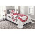 thumbnail image 1 of Ambesonne Pink Quilted Bedspread Set 2 Pcs, I Love Family Hearts Swirl, Twin Size, Pink Grey White, 1 of 3