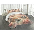 thumbnail image 1 of Ambesonne Pink Quilted Bedspread Set 3 Pcs, Blush Tone Dreamy Paris Print, King Size, Rose Pale Seafoam Ecru, 1 of 4