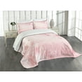 thumbnail image 1 of Ambesonne Pink Quilted Bedspread Set 3 Pcs, Cherry Blossom Floral Art, Queen Size, Pink, 1 of 5