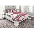 thumbnail image 1 of Ambesonne Pink Quilted Bedspread Set 3 Pcs, I Love Family Hearts Swirl, Queen Size, Pink Grey White, 1 of 5