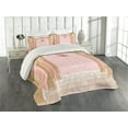 thumbnail image 1 of Ambesonne Pink Quilted Coverlet 3 Pcs, Chandelier Ceiling Castle, King Size, Rose Peach, 1 of 4