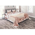 thumbnail image 1 of Ambesonne Pink Quilted Coverlet 3 Pcs, Vintage Watercolor Paris, King Size, Pink, 1 of 2