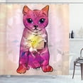 thumbnail image 1 of Ambesonne Pink Shower Curtain, Retro Digital Robot Cat, 69"Wx75"L, Pink Fuchsia, 1 of 5