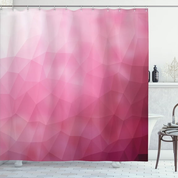 Ambesonne Pink Shower Curtain, Shades Fragments Gradient, 69"Wx70"L, Magenta Fuchsia