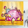thumbnail image 1 of Ambesonne Pink Shower Curtain, Spiral Vibrant Shapes Line, 69"Wx75"L, Marigold Pink, 1 of 5