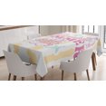 thumbnail image 1 of Ambesonne Pink Tablecloth Rectangular Table Cover, Flowers Surf and Summer, 60"x90", Pale Yellow White, 1 of 4