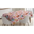 thumbnail image 1 of Ambesonne Pink Tablecloth Rectangular Table Cover, Kitchen Cupcakes Muffins, 52"x70", Pale Pink and Brown, 1 of 4