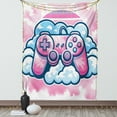 thumbnail image 1 of Ambesonne Pink Tapestry Wall Hanging, Girly Gamer Concept Controller, 60"x80", Purple Pale Blue, 1 of 3