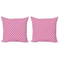 thumbnail image 1 of Ambesonne Pink Throw Pillow Cover 2 Pack, Vertical Hexagons Dots, 20", Pale Blue White Pink, 1 of 2