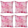 thumbnail image 1 of Ambesonne Pink Throw Pillow Cover 4 Pack, Abstract Vintage Triangles, 16", Pink, 1 of 7