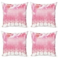 thumbnail image 1 of Ambesonne Pink Throw Pillow Cover 4 Pack, Cherry Trees Feathers, 16", Pale Pink White, 1 of 5