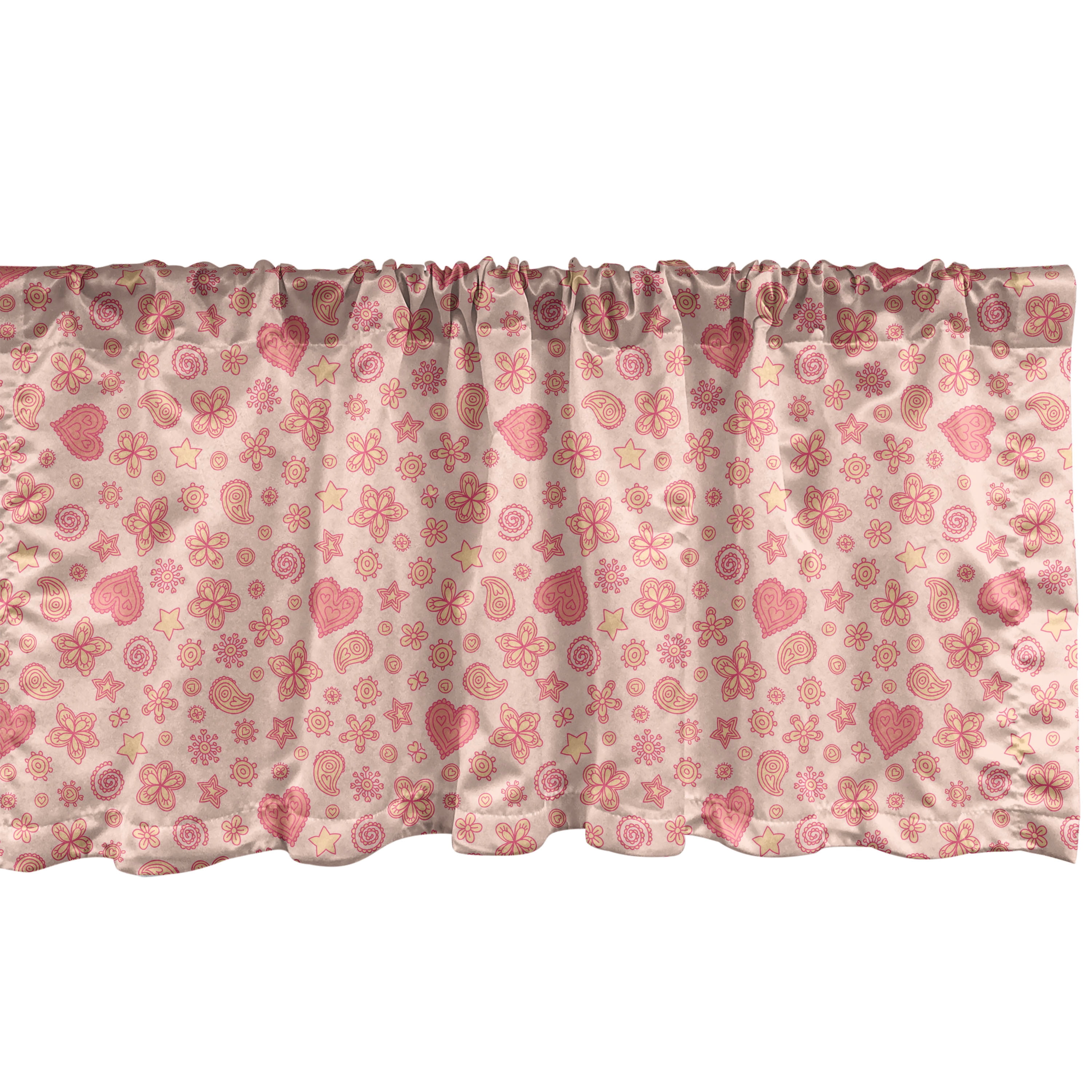 Floral Hearts Light Filtering Rod Pocket Valance 54" x 12"