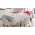 thumbnail image 1 of Ambesonne Pink White Tablecloth Rectangular Table Cover, Garden Poppy Floral, 52"x70", Pale Pink Hot Pink, 1 of 3