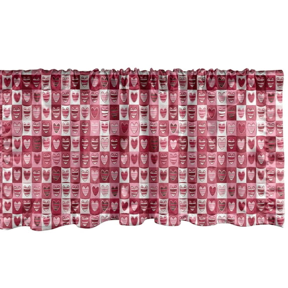 Ambesonne Pink White Window Valance, Vintage Geometric, 42" x 18", Dried Rose White