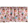 thumbnail image 1 of Ambesonne Pink Window Valance, Kitchen Cupcakes Muffins, 54" X 18", Pale Pink and Brown, 1 of 3