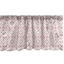 Ambesonne Pink Window Valance, Vintage Triangles, 54" X 18", Pink and White