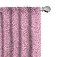 thumbnail image 1 of Ambesonne Pink Zebra Window Curtains, Curvy Lines Funky, Each 28" W x 95" L, Fuchsia Pink White, 1 of 5