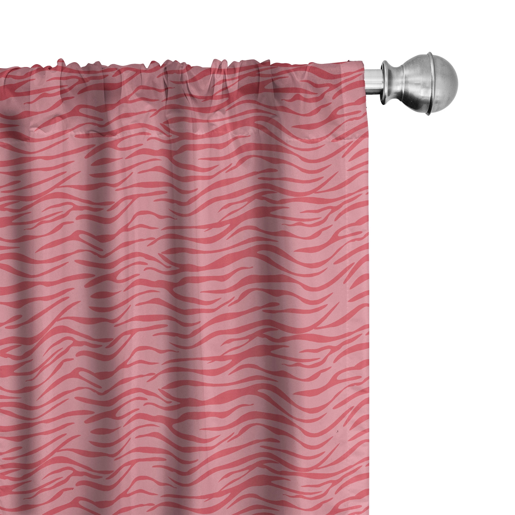 Ambesonne Pink Zebra Curtains, Wavy Stripes Savannah, Pair of 28"x84