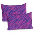 thumbnail image 1 of Ambesonne Pink Zebra Pillow Sham 2 Pack, 80s Style Grunge, 30"x20", Cobalt Blue Fuchsia, 1 of 3