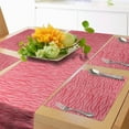 thumbnail image 1 of Ambesonne Pink Zebra Table Runner & Placemats, Wavy Stripes Savannah, Placemat 4 pcs + Runner 14"x90", Dark Coral and Pink, 1 of 2