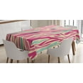 thumbnail image 1 of Ambesonne Pink Zebra Tablecloth Rectangular Table Cover, Funky Pastel Stripes, 60"x90", Multicolor, 1 of 4
