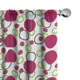 thumbnail image 1 of Ambesonne Pink and Green Curtains, Circles Spots, Pair of 28"x95", Dark Pink Green Black, 1 of 5