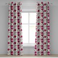 thumbnail image 1 of Ambesonne Pink and Green Grommet Curtain, Circles Spots, 50" x 84", Dark Pink Green Black, 1 of 6