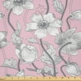 thumbnail image 1 of Ambesonne Pink and Grey Fabric by the Yard Microfiber, Soft Yoga Botanical, 1 Yard, Rose Pale Grey, 1 of 1