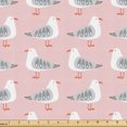 thumbnail image 1 of Ambesonne Pink and Orange Fabric by the Yard Upholstery, Pastel Seagulls, 3 Yards, Blush Dark Salmon and Grey, 1 of 5