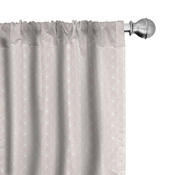 Ambesonne Pink and White Curtains, Victorian Girly, Pair of 28"x84", Blush White