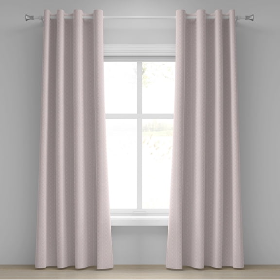 Ambesonne Pink and White Grommet Curtain, Victorian Girly, 50" x 84", Blush White