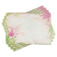 thumbnail image 1 of Ambesonne Pink and White Place Mats Set of 4, Pastel Tulips, Standard Size, Peach Pink Green, 1 of 4