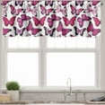 thumbnail image 1 of Ambesonne Pink and White Valance Pack of 2, Tender Butterflies, 42"X12", Magenta and Hot Pink, 1 of 3