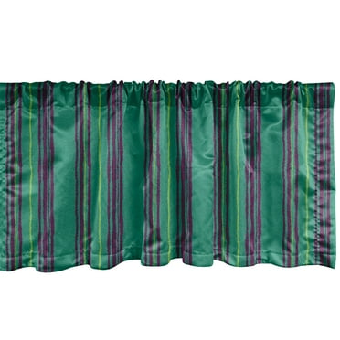 Ambesonne Pinstripe Window Valance, Forest Color Pastel Lines, 54" X 18", Yellow Green