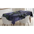 thumbnail image 1 of Ambesonne Pirate Ship Tablecloth Rectangular Table Cover, Ghost Vessel Island, 60"x90", Purple Lime Green, 1 of 4