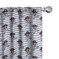 thumbnail image 1 of Ambesonne Pirates Curtains, Jolly Roger on Stripes, Pair of 28"x95", Multicolor, 1 of 5