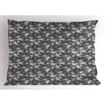 thumbnail image 1 of Ambesonne Pirates Pillow Sham, Greyscale Skulls Doodle, 26" X 20", Grey Pale Grey, 1 of 2