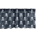 thumbnail image 1 of Ambesonne Pirates Window Valance, Jolly Roger Pattern, 54" X 18", Dark Blue White, 1 of 3