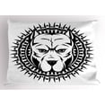thumbnail image 1 of Ambesonne Pitbull Pillow Sham, Aggressive Fighting Dog, 26" X 20", Black and White, 1 of 2
