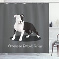 thumbnail image 1 of Ambesonne Pitbull Shower Curtain, American Cartoon Terrier, 69"Wx75"L, Multicolor, 1 of 3