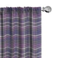 thumbnail image 1 of Ambesonne Plaid 4-Panel Curtains, Monotone Checkered Inspired, 56"x63", Violet Blue Pale Fuchsia, 1 of 4