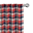 thumbnail image 1 of Ambesonne Plaid Window Curtains, Traditional Retro Pattern, Each 28" W x 84" L, Vermilion Dark Blue, 1 of 5